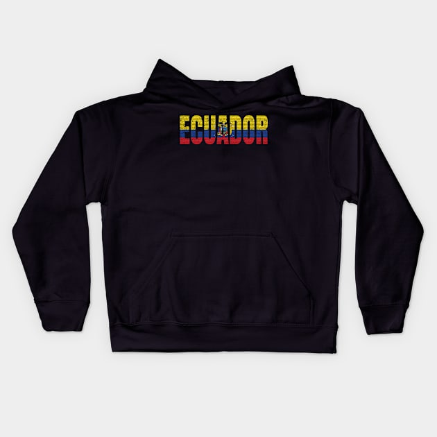 This Ecuador national flag is perfect to show your Ecuadorian roots in a funny way. It has the flag of Ecuador in a vintage design on the front. Our Ecuadorian flag country is also an ideal gift for men, women, and kids from Ecuador. Kids Hoodie by Grabitees